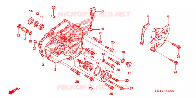 COUVERCLE DE CARTER MOTEUR GAUCHE Honda MOTO 450 CRF 2008  CRF450X8