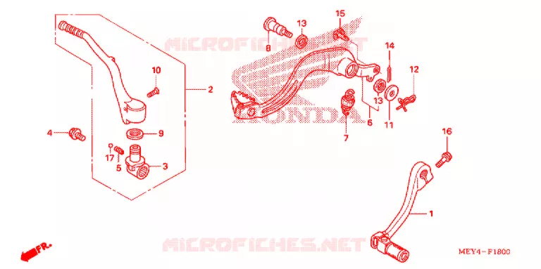 PEDALE - KICK Honda MOTO 450 CRF 2008  CRF450X8
