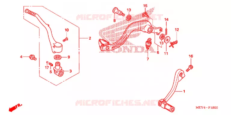 PEDALE - KICK Honda MOTO 450 CRF 2009  CRF450X9
