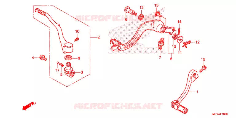 PEDALE - KICK Honda MOTO 450 CRF 2014  CRF450XE