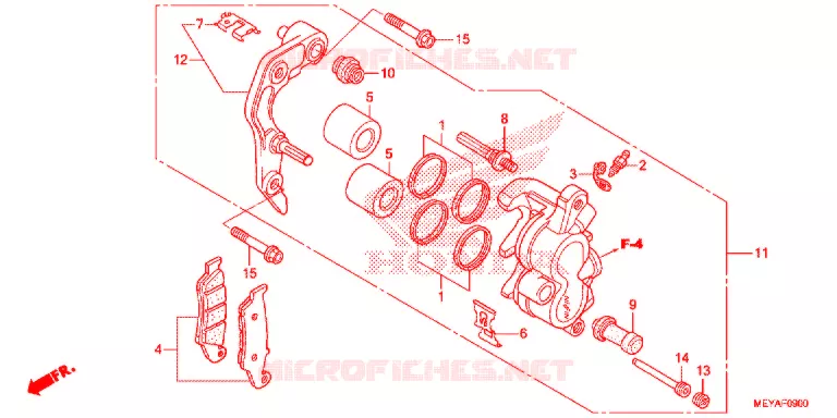 ETRIER DE FREIN AVANT Honda MOTO 450 CRF 2014  CRF450XE