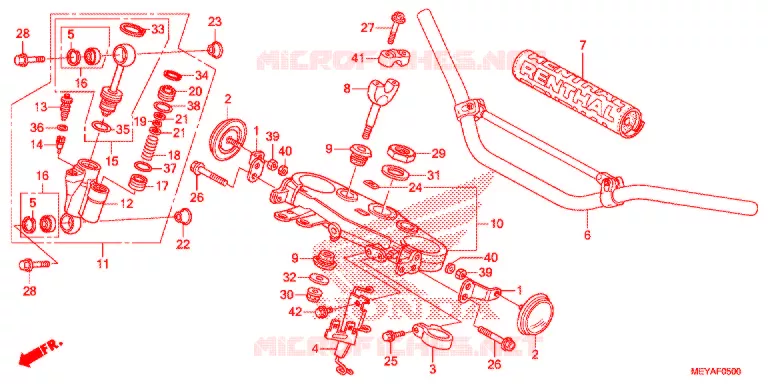 GUIDON - TE DE FOURCHE Honda MOTO 450 CRF 2014  CRF450XE