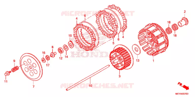 EMBRAYAGE Honda MOTO 450 CRF 2015  CRF450XF