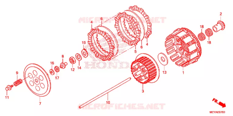 EMBRAYAGE Honda MOTO 450 CRF 2015  CRF450XF