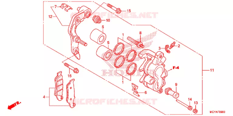 ETRIER DE FREIN AVANT Honda MOTO 450 CRF 2015  CRF450XF
