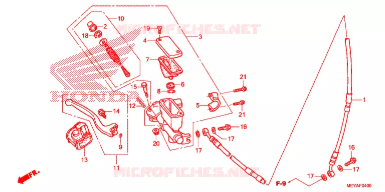 MAITRE CYLINDRE DE FREIN AVANT Honda MOTO 450 CRF 2015  CRF450XF