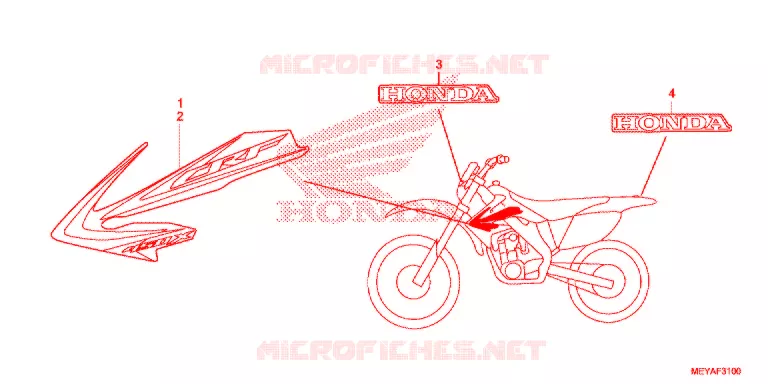 AUTOCOLLANTS Honda MOTO 450 CRF 2016  CRF450XG