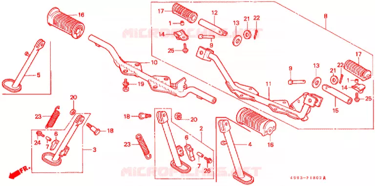 REPOSE PIED (3) Honda MOTO 110 CT 1995  CT110PA