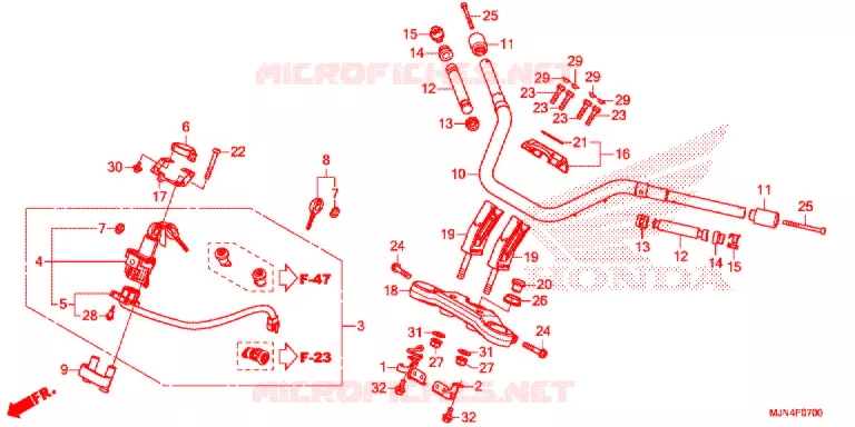 GUIDON - TE DE FOURCHE Honda MOTO 1300 CTX 2014  CTX1300AE