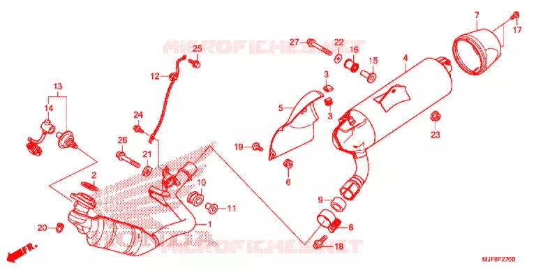 SILENCIEUX D'ECHAPPEMENT Honda MOTO 700 CTX 2016  CTX700NDG