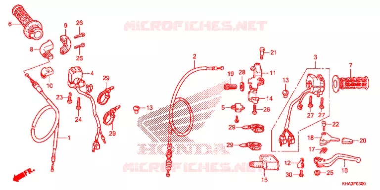 COMMODO - LEVIER - CABLE Honda MOTO 200 CTX 2015  CTX200E