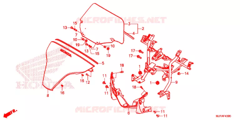PARE-BRISE Honda MOTO 700 CTX 2015  CTX700DF