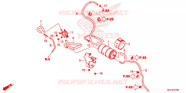 SYSTÈME DE RECYCLAGE DES GAZ Honda MOTO 700 CTX 2015  CTX700DF