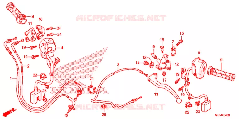 LEVIER DE GUIDON - CABLE - COMMODO (CTX700N/NA) Honda MOTO 700 CTX 2014  CTX700NAE