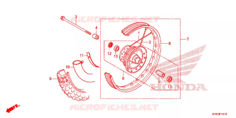 ROUE AVANT Honda MOTO 110 CRF 2017  CRF110FH