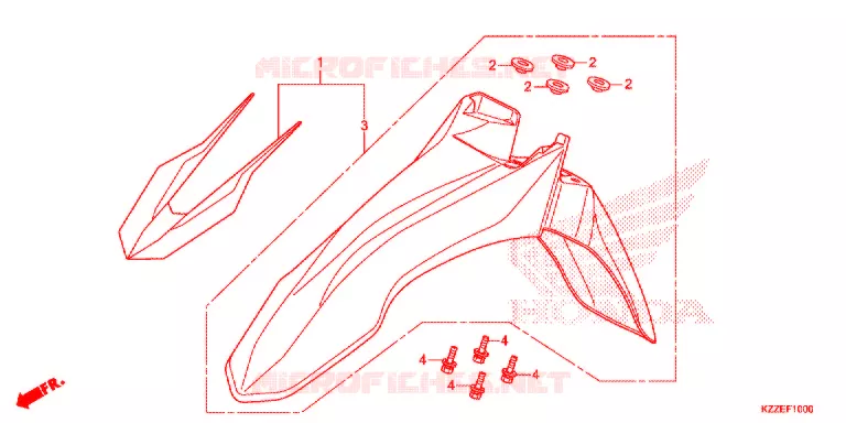 GARDE BOUE AVANT Honda MOTO 250 CRF 2018  CRF250LAH