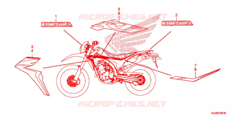 AUTOCOLLANTS (CRF250L/LA) Honda MOTO 250 CRF 2018  CRF250LAH