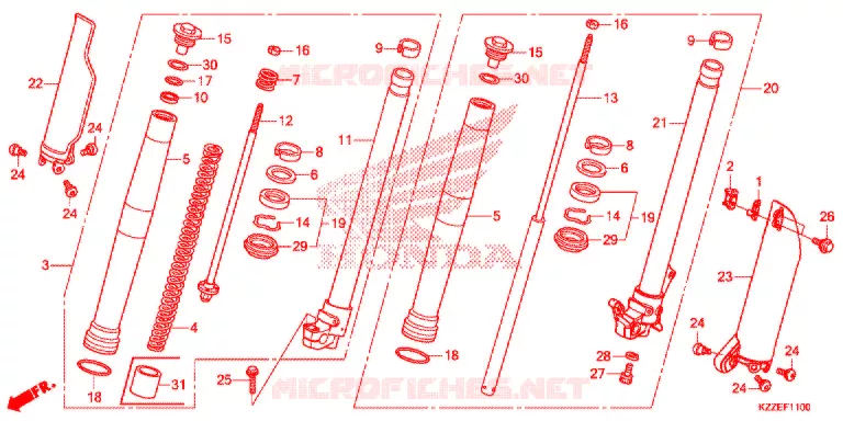 FOURCHE Honda MOTO 250 CRF 2018  CRF250LAH