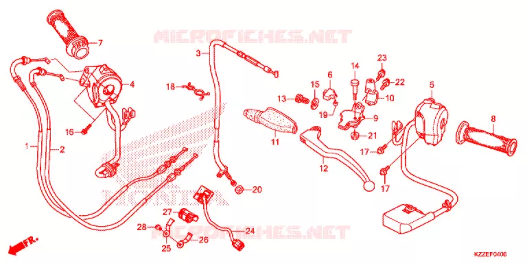LEVIER DE GUIDON - CABLE - COMMODO Honda MOTO 250 CRF 2018  CRF250LAH