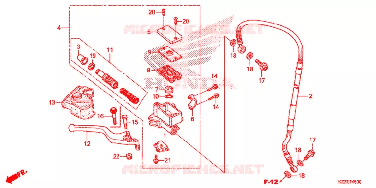 MAITRE CYLINDRE DE FREIN AVANT (CRF250L/RL) Honda MOTO 1100 SHADOW 2000  VT1100TY
