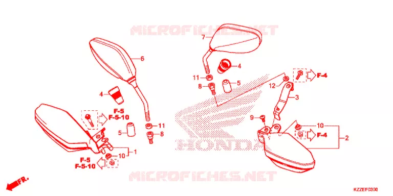 RETROVISEUR - PROTEGE MAIN Honda MOTO 1100 SHADOW 2000  VT1100TY