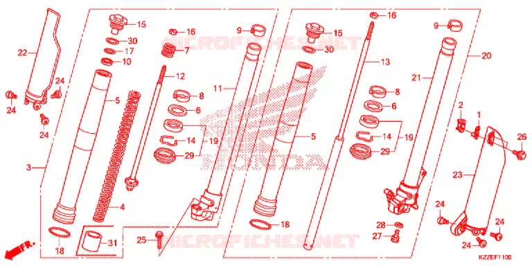 FOURCHE Honda MOTO 250 CRF 2018  CRF250LH