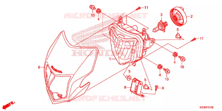 PHARE (CRF250L/LA) Honda MOTO 250 CRF 2018  CRF250LH