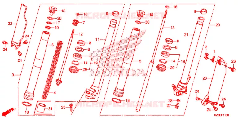FOURCHE Honda MOTO 250 CRF 2017  CRF250RLAH