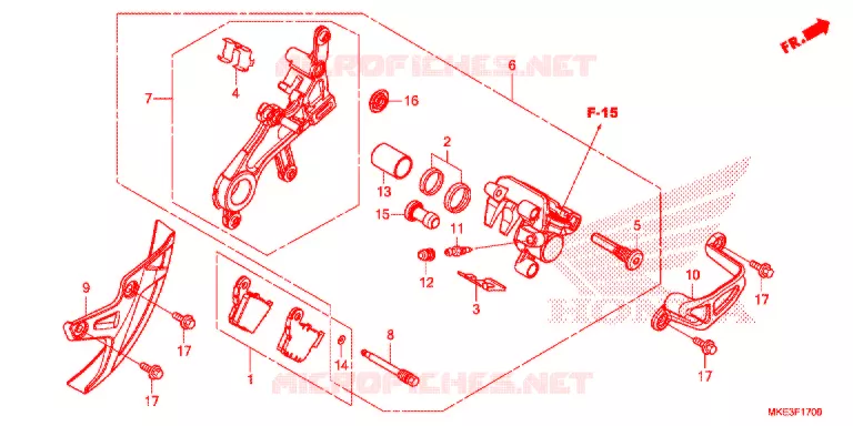 ETRIER DE FREIN ARRIERE Honda MOTO 450 CRF 2017  CRF450RH