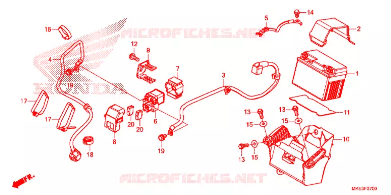 BATTERIE Honda MOTO 450 CRF 2018  CRF450RXH