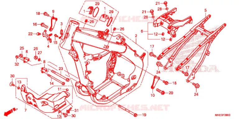 CADRE Honda MOTO 450 CRF 2018  CRF450RXH