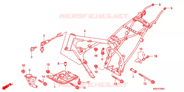 CADRE Honda MOTO 100 CRF 2008  CRF100F8