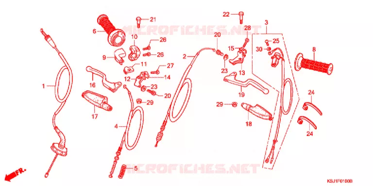 LEVIER DE GUIDON - CABLE Honda MOTO 100 CRF 2008  CRF100F8
