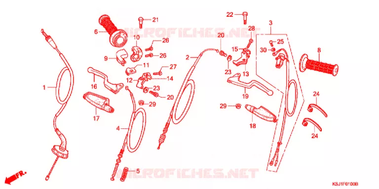 LEVIER DE GUIDON - CABLE Honda MOTO 100 CRF 2010  CRF100FA