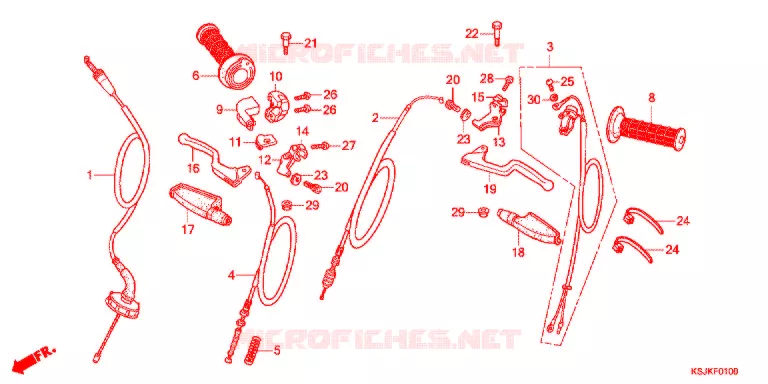 LEVIER DE GUIDON - CABLE Honda MOTO 100 CRF 2011  CRF100FB