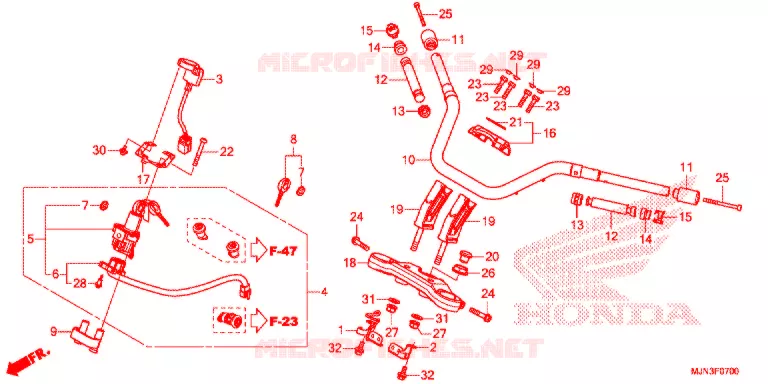 GUIDON - TE DE FOURCHE Honda MOTO 1300 CTX 2016  CTX1300AG