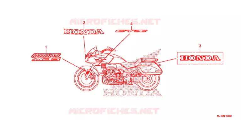 AUTOCOLLANTS Honda MOTO 1300 CTX 2016  CTX1300AG