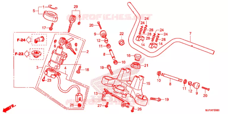 GUIDON - TE DE FOURCHE Honda MOTO 700 CTX 2014  CTX700TE