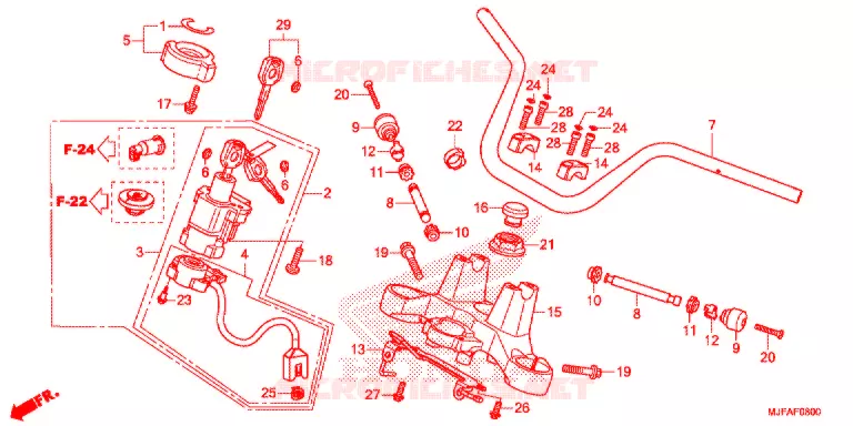 GUIDON - TE DE FOURCHE Honda MOTO 700 CTX 2014  CTX700TE