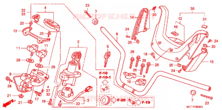 GUIDON - CARENAGE Honda SCOOTER 400 SILVERWING 2004  FJS400A4