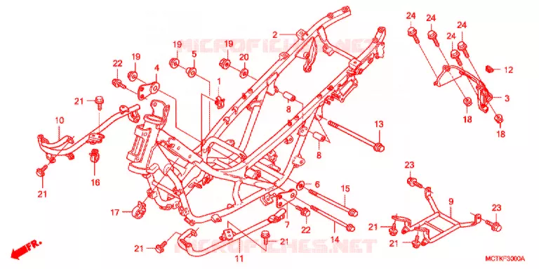CADRE Honda SCOOTER 400 SILVERWING 2007  FJS400A7