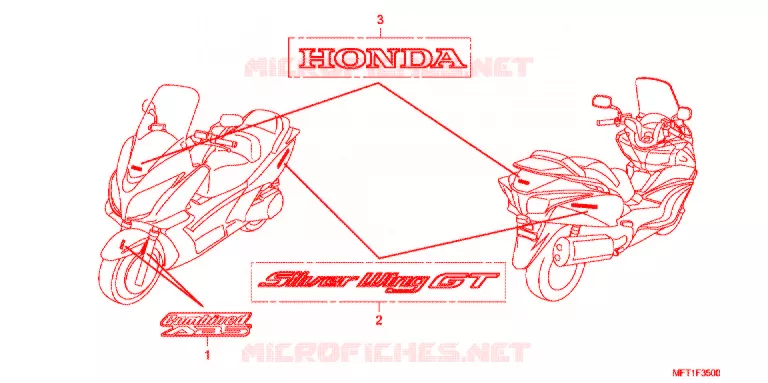 AUTOCOLLANTS Honda SCOOTER 400 SILVERWING 2015  FJS400A9_J
