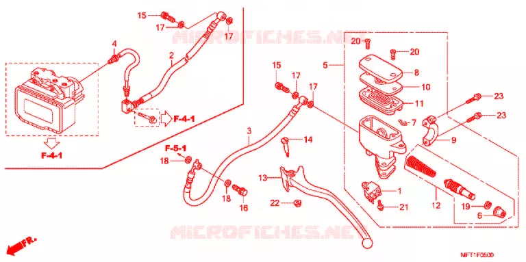 MAITRE CYLINDRE DE FREIN ARRIERE Honda SCOOTER 400 SILVERWING 2017  FJS400A9_J
