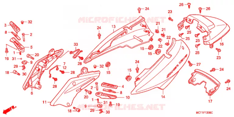 CARENAGE ARRIERE Honda SCOOTER 400 SILVERWING 2004  FJS400D4