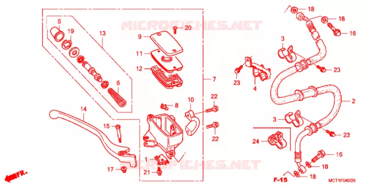 MAITRE CYLINDRE DE FREIN AVANT (FJS400/D FJS600/D) Honda SCOOTER 400 SILVERWING 2004  FJS400D4
