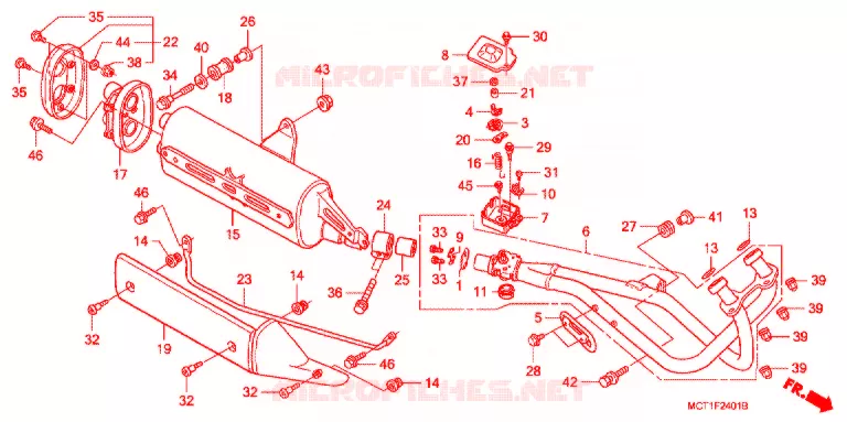 SILENCIEUX D'ECHAPPEMENT (FJS4004 FJS6004) Honda SCOOTER 400 SILVERWING 2004  FJS400D4