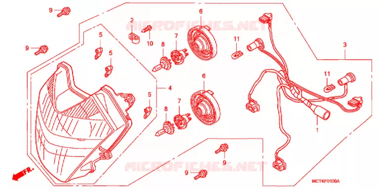 PHARE (FJS400A/D/FJS600A/D5-8) Honda SCOOTER 400 SILVERWING 2007  FJS400D7