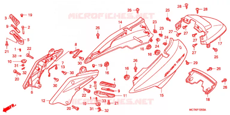 CARENAGE ARRIERE (FJS400A/D/FJS600A/D5-8) Honda SCOOTER 400 SILVERWING 2008  FJS400D8