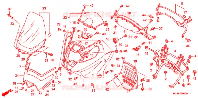 CARENAGE AVANT (FJS400A/D/FJS600A/D5-8) Honda SCOOTER 400 SILVERWING 2008  FJS400D8