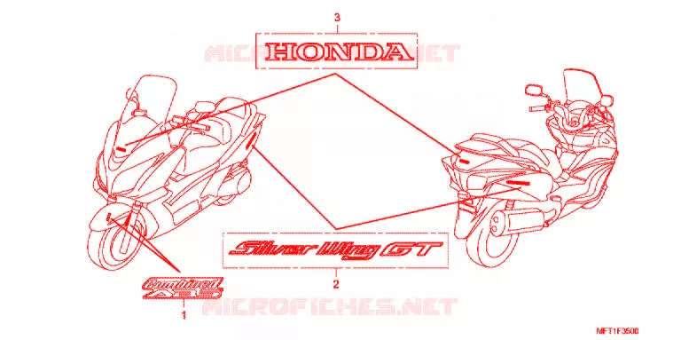 AUTOCOLLANTS Honda SCOOTER 400 SILVERWING 2009  FJS400D9_J